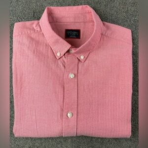 Untuckit Mens 100% Cotton Long Sleeve Button Down Shirt Size XL Red